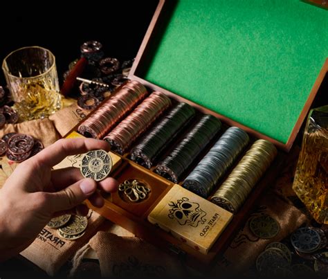 metal box poker set|pirate gold poker coin set.